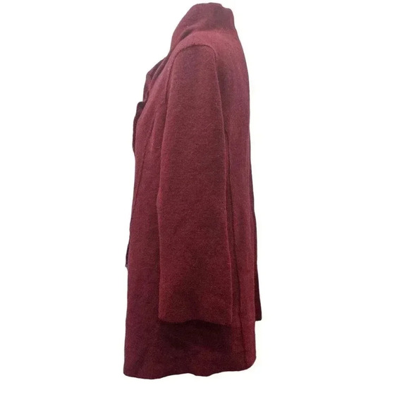 Beyond Threads Jacket Womens Size Medium Red Alpaca Wool Blend Button Front - Picture 5 of 8